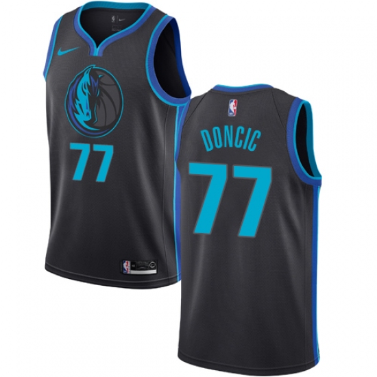 Men's Nike Dallas Mavericks 77 Luka Doncic Swingman Charcoal NBA Jersey - City Edition