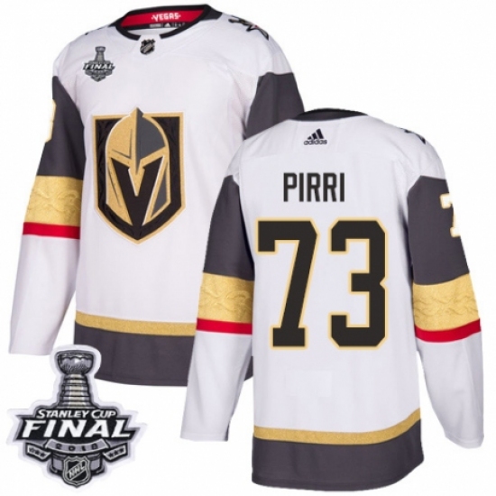 Youth Adidas Vegas Golden Knights 73 Brandon Pirri Authentic White Away 2018 Stanley Cup Final NHL Jersey