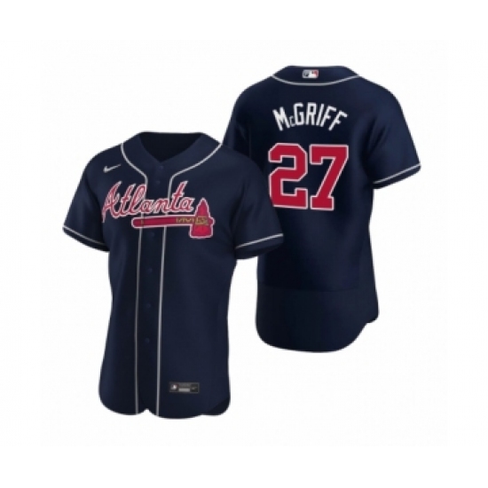 Men's Atlanta Braves 27 Fred McGriff Nike Navy Authentic 2020 Alternate Jersey