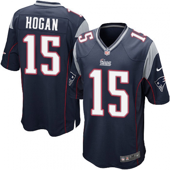 Men's Nike New England Patriots 15 Chris Hogan Game Navy Blue Team Color NFL Jersey