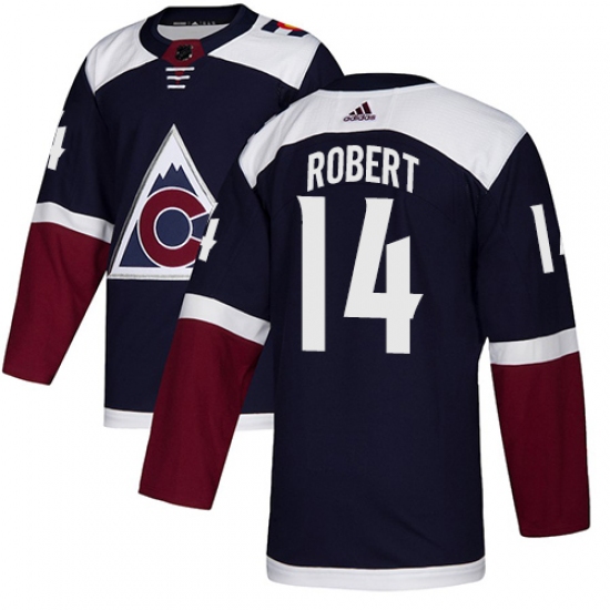 Youth Adidas Colorado Avalanche 14 Rene Robert Authentic Navy Blue Alternate NHL Jersey