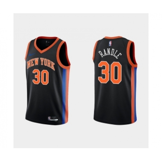 Men's New York Knicks 30 Julius Randle Black City Edition Stitched Basketball Jersey