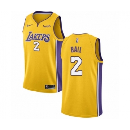 Youth Los Angeles Lakers 2 Lonzo Ball Swingman Gold Home Basketball Jersey - Icon Edition