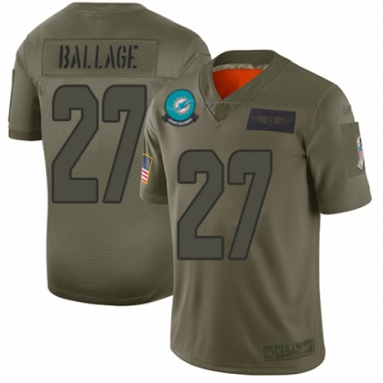 Youth Miami Dolphins 27 Kalen Ballage Limited Camo 2019 Salute to Service Football Jersey