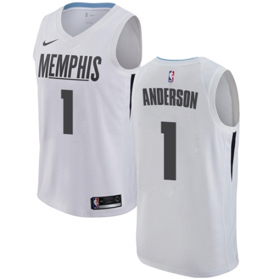 Women's Nike Memphis Grizzlies 1 Kyle Anderson Swingman White NBA Jersey - City Edition