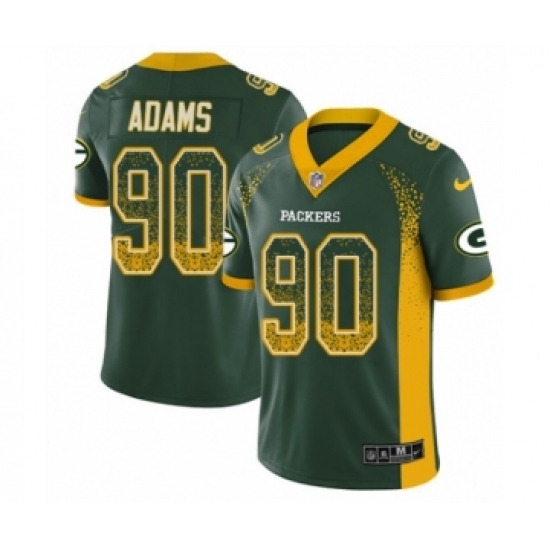 Men's Nike Green Bay Packers 90 Montravius Adams Limited Green Rush Drift Fashion NFL Jersey