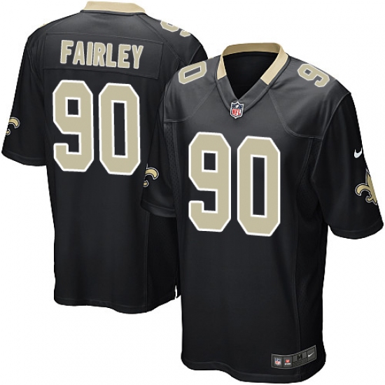 Men's Nike New Orleans Saints 90 Nick Fairley Game Black Team Color NFL Jersey