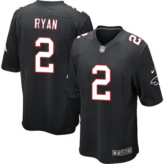 Men's Nike Atlanta Falcons 2 Matt Ryan Game Black Alternate NFL Jersey