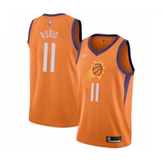 Youth Phoenix Suns 11 Ricky Rubio Swingman Orange Finished Basketball Jersey - Statement Edition