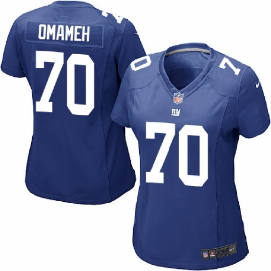 Women's Nike New York Giants 70 Patrick Omameh Game Royal Blue Team Color NFL Jersey