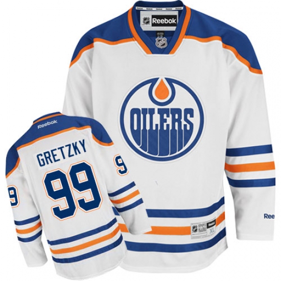 Youth Reebok Edmonton Oilers 99 Wayne Gretzky Authentic White Away NHL Jersey