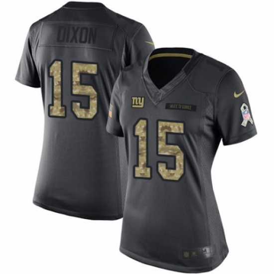 Women's Nike New York Giants 15 Riley Dixon Limited Black 2016 Salute to Service NFL Jersey