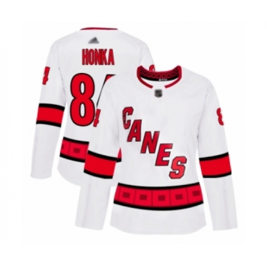 Women's Carolina Hurricanes 84 Anttoni Honka Authentic White Away Hockey Jersey