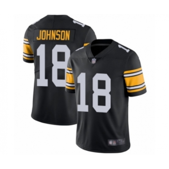 Men's Pittsburgh Steelers 18 Diontae Johnson Black Alternate Vapor Untouchable Limited Player Football Jersey