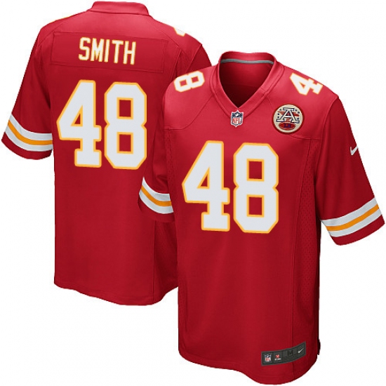 Men's Nike Kansas City Chiefs 48 Terrance Smith Game Red Team Color NFL Jersey