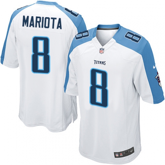 Men's Nike Tennessee Titans 8 Marcus Mariota Game White NFL Jersey