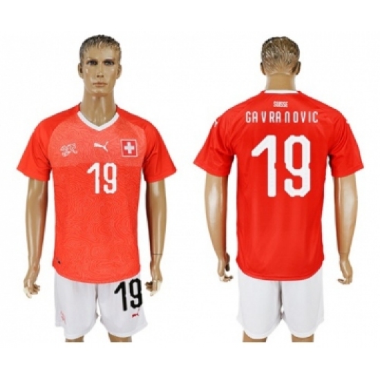 Switzerland 19 Gavranovic Red Home Soccer Country Jersey