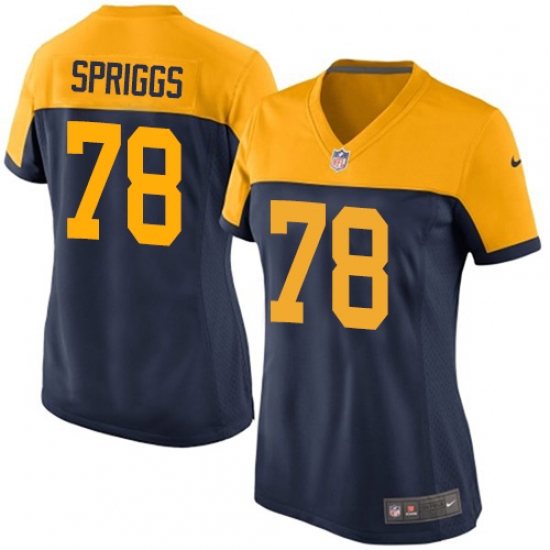 Women's Nike Green Bay Packers 78 Jason Spriggs Limited Navy Blue Alternate NFL Jersey