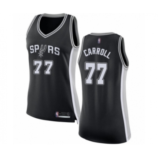 Women's San Antonio Spurs 77 DeMarre Carroll Swingman Black Basketball Jersey - Icon Edition