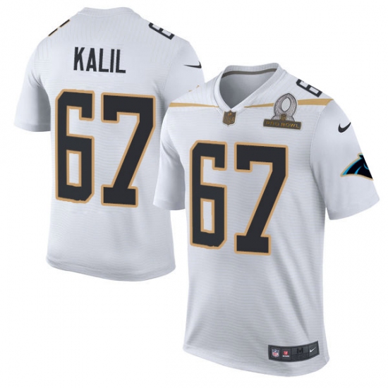 Men's Nike Carolina Panthers 67 Ryan Kalil Elite White Team Rice 2016 Pro Bowl NFL Jersey