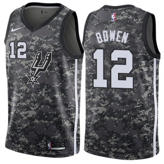 Men's Nike San Antonio Spurs 12 Bruce Bowen Swingman Camo NBA Jersey - City Edition