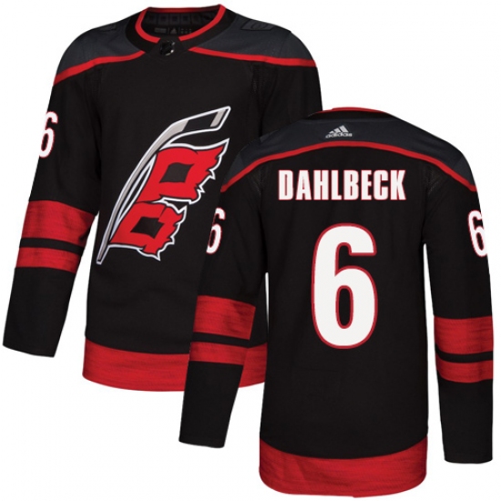 Youth Adidas Carolina Hurricanes 6 Klas Dahlbeck Premier Black Alternate NHL Jersey