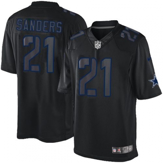 Men's Nike Dallas Cowboys 21 Deion Sanders Limited Black Impact NFL Jersey