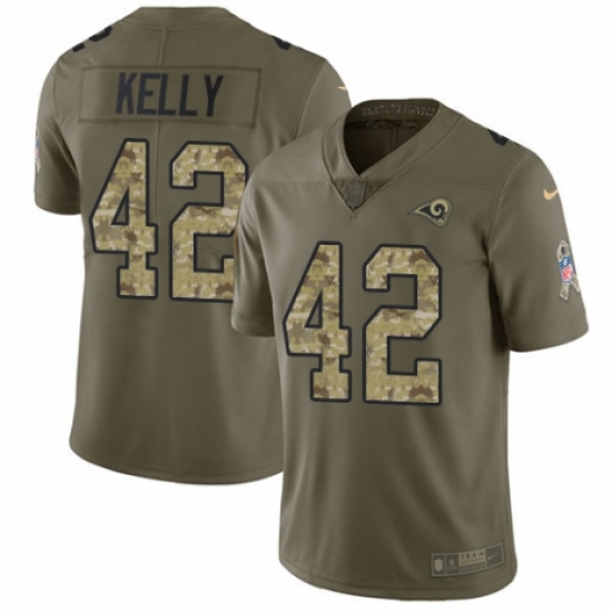 Youth Nike Los Angeles Rams 42 John Kelly Limited Olive/Camo 2017 Salute to Service NFL Jersey