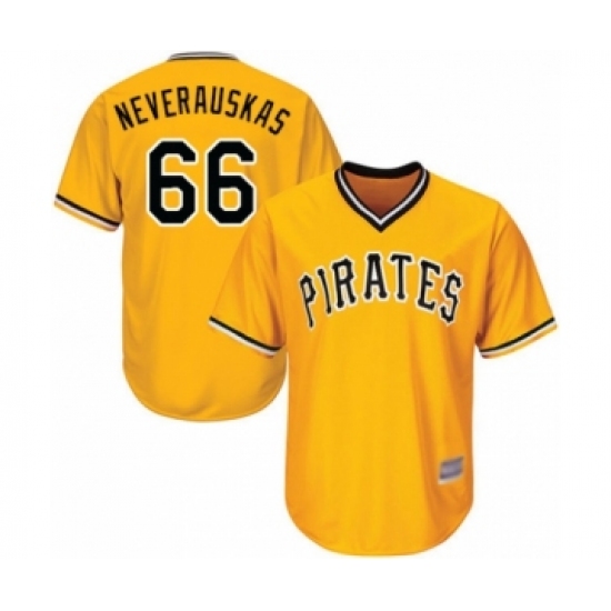 Youth Pittsburgh Pirates 66 Dovydas Neverauskas Authentic Gold Alternate Cool Base Baseball Player Jersey