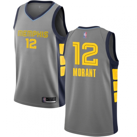 Women's Nike Memphis Grizzlies 12 Ja Morant Gray NBA Swingman City Edition 2018-19 Jersey