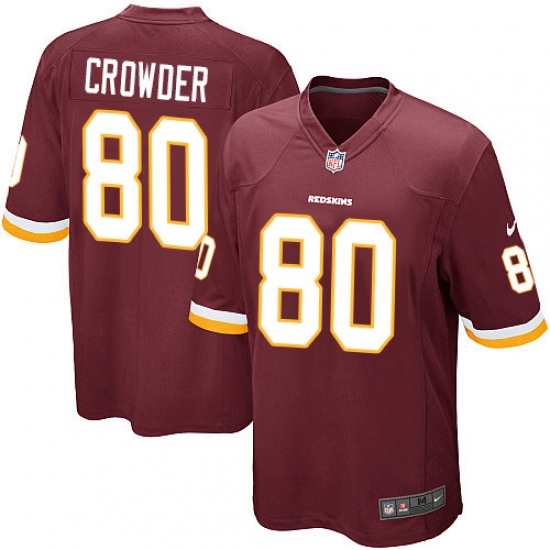 Men's Nike Washington Redskins 80 Jamison Crowder Game Burgundy Red Team Color NFL Jersey