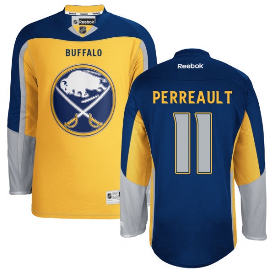 Men's Reebok Buffalo Sabres 11 Gilbert Perreault Authentic Gold New Third NHL Jersey