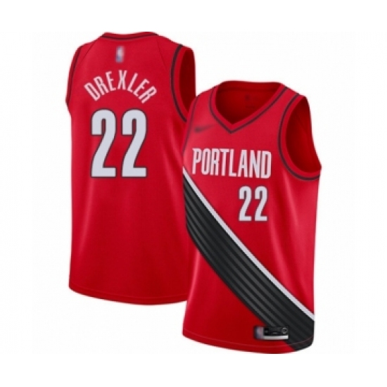 Youth Portland Trail Blazers 22 Clyde Drexler Swingman Red Finished Basketball Jersey - Statement Edition