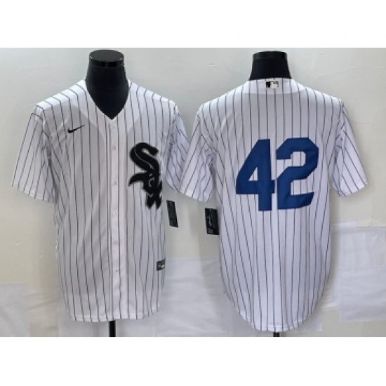 Men's Chicago White Sox 42 Jackie Robinson Black Cool Base Stitched Jersey