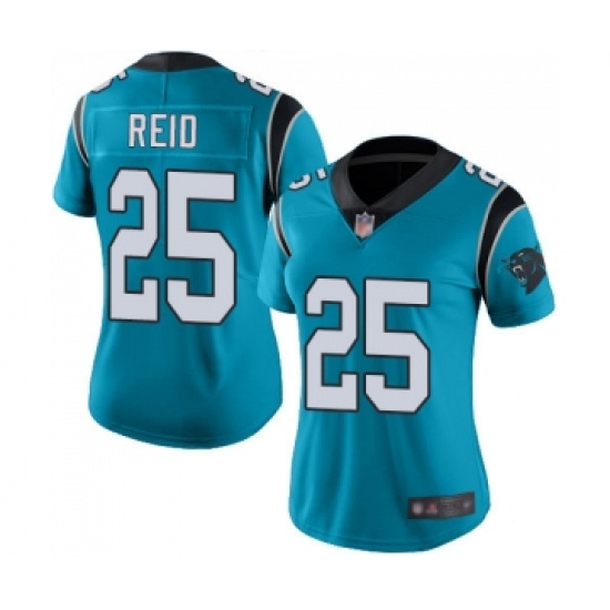 Women's Carolina Panthers 25 Eric Reid Limited Blue Rush Vapor Untouchable Football Jersey