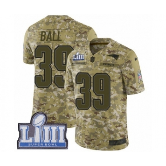 Youth Nike New England Patriots 39 Montee Ball Limited Camo 2018 Salute to Service Super Bowl LIII Bound NFL Jersey