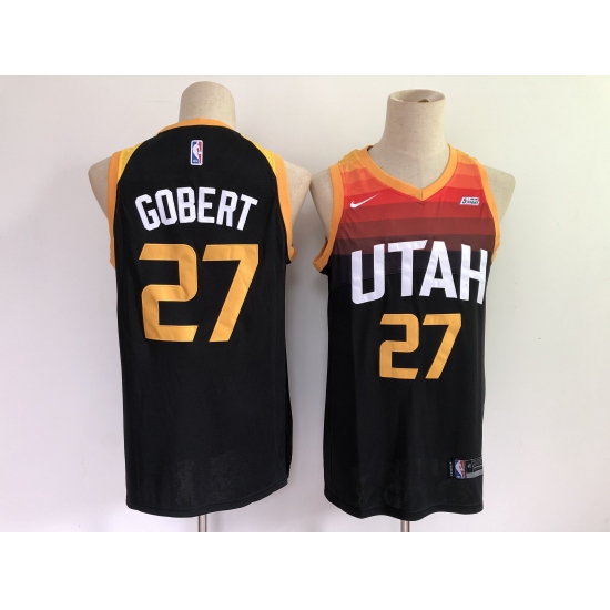 Men's Utah Jazz 27 Rudy Gobert Nike Black City Player Jersey