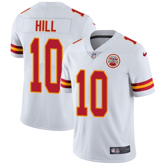 Men's Nike Kansas City Chiefs 10 Tyreek Hill White Vapor Untouchable Limited Player NFL Jersey