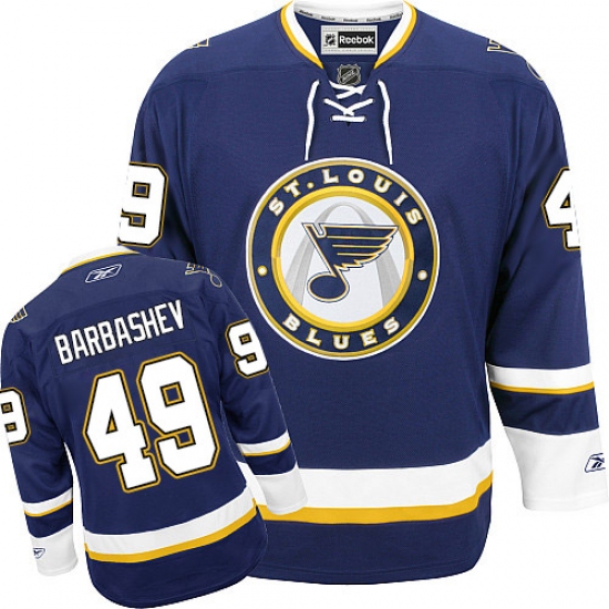 Women's Reebok St. Louis Blues 49 Ivan Barbashev Premier Navy Blue Third NHL Jersey