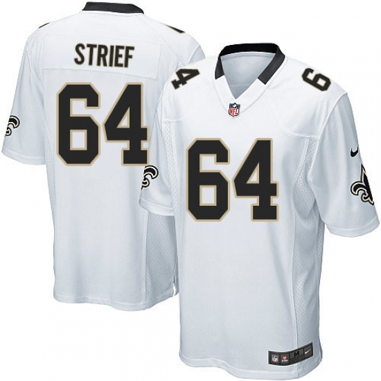 Men's Nike New Orleans Saints 64 Zach Strief Game White NFL Jersey