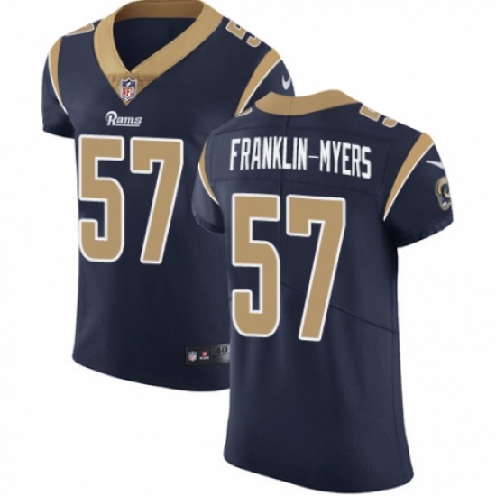 Men's Nike Los Angeles Rams 57 John Franklin-Myers Navy Blue Team Color Vapor Untouchable Elite Player NFL Jersey