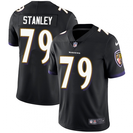 Men's Nike Baltimore Ravens 79 Ronnie Stanley Black Alternate Vapor Untouchable Limited Player NFL Jersey