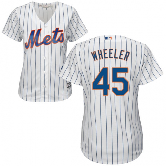 Women's Majestic New York Mets 45 Zack Wheeler Replica White Home Cool Base MLB Jersey