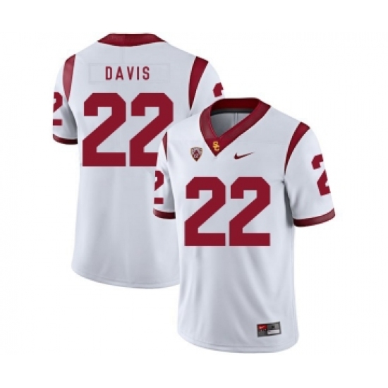 USC Trojans 22 Justin Davis White College Football Jersey