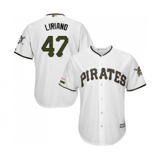 Men's Pittsburgh Pirates 47 Francisco Liriano Replica White Alternate Cool Base Baseball Jersey