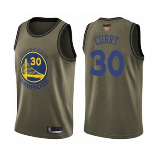 Youth Golden State Warriors 30 Stephen Curry Swingman White 2019 Basketball Finals Bound Basketball Jersey - Association Edition