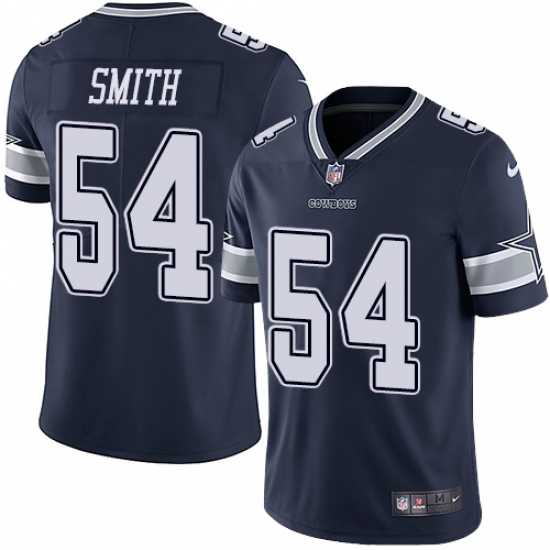 Men's Nike Dallas Cowboys 54 Jaylon Smith Navy Blue Team Color Vapor Untouchable Limited Player NFL Jersey