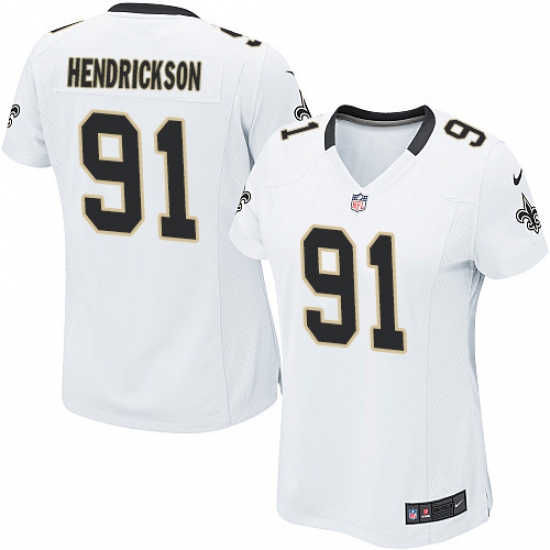 Women's Nike New Orleans Saints 91 Trey Hendrickson Game White NFL Jersey