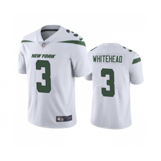 Men's New York Jets 3 Jordan Whitehead White Vapor Untouchable Limited Stitched Jersey