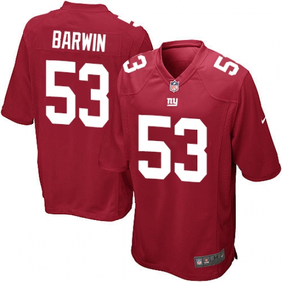 Men's Nike New York Giants 53 Connor Barwin Game Red Alternate NFL Jersey